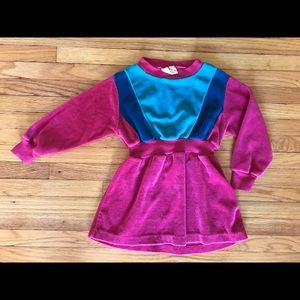 Toddler Girls Retro 1980’s 1990’s Terry Dress 2T